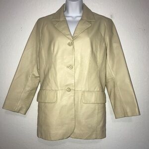 Excelled Creamy Tan Leather Jacket M